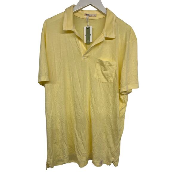New nwt Marine layer Sz m/l marge yellow garment dye resort polo paler banana - Picture 1 of 4